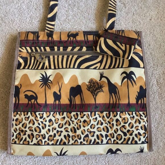 Vintage JADE African Safari Tote - Picture 3 of 9